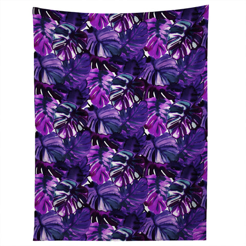 Amy Sia Welcome to the Jungle Palm Purple Tapestry