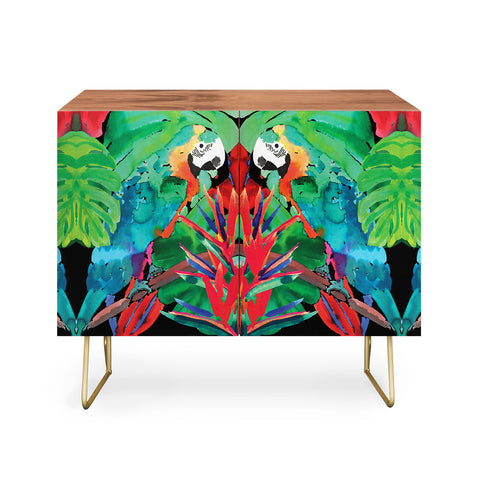 Amy Sia Welcome to the Jungle Parrot Credenza