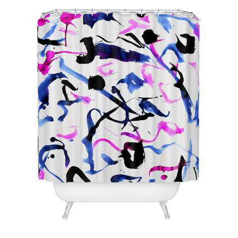 Amy Sia Zest Black and White Shower Curtain