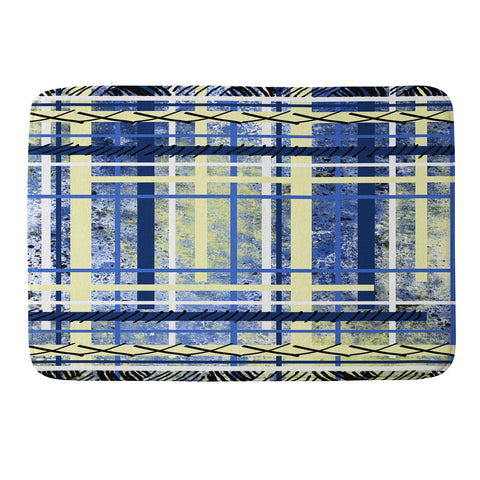 Amy Smith blue and yellow obsession Memory Foam Bath Mat