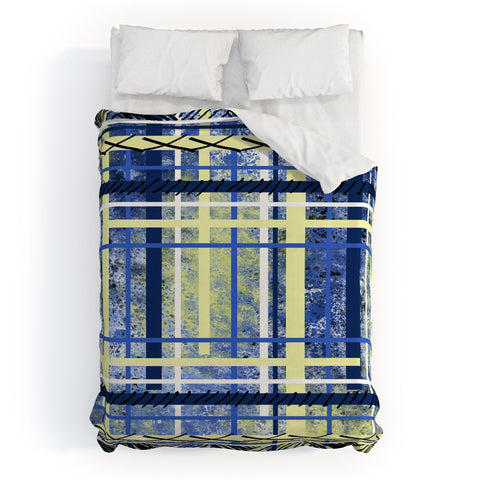 Amy Smith blue and yellow obsession Duvet Cover