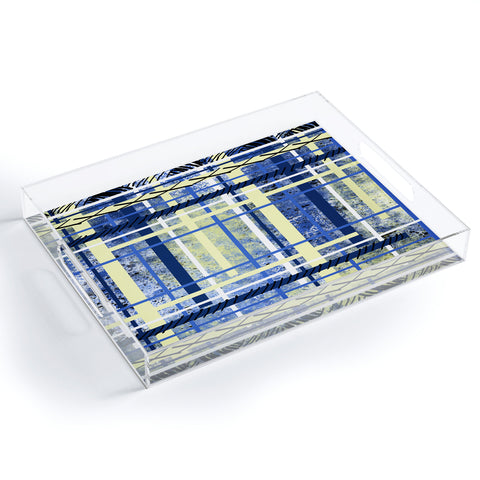 Amy Smith blue and yellow obsession Acrylic Tray