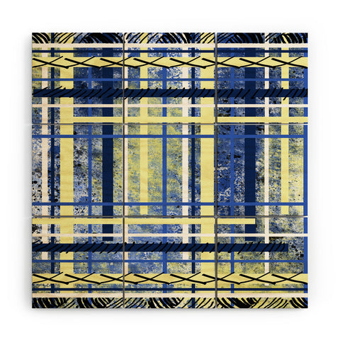 Amy Smith blue and yellow obsession Wood Wall Mural