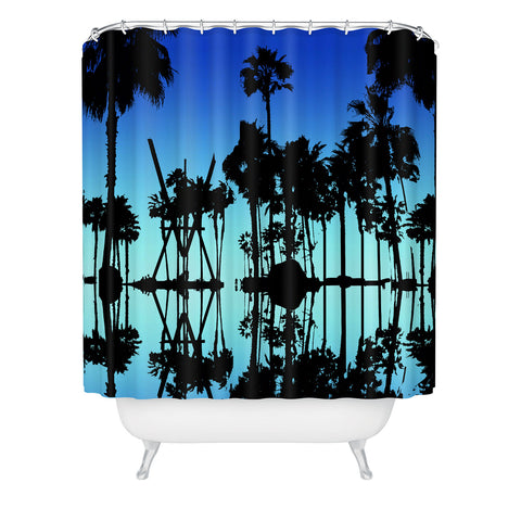 Amy Smith Blue Palms Shower Curtain
