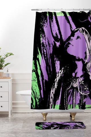 Amy Smith DC Girl Statue Shower Curtain And Mat