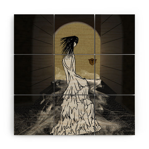 Amy Smith Dress In Tunnel Wood Wall Mural