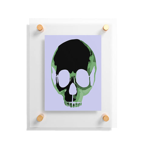 Amy Smith Green Skull 1 Floating Acrylic Print