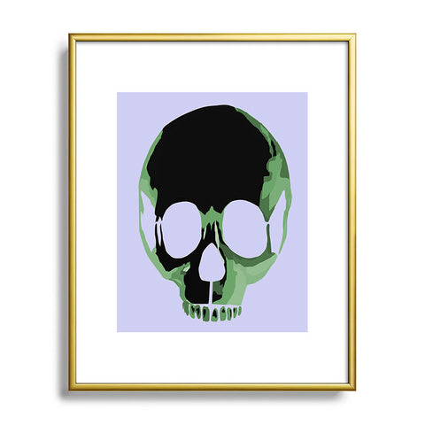 Amy Smith Green Skull 1 Metal Framed Art Print