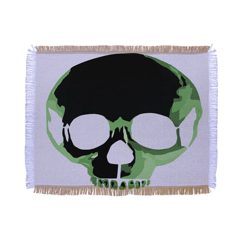 Amy Smith Green Skull 1 Throw Blanket