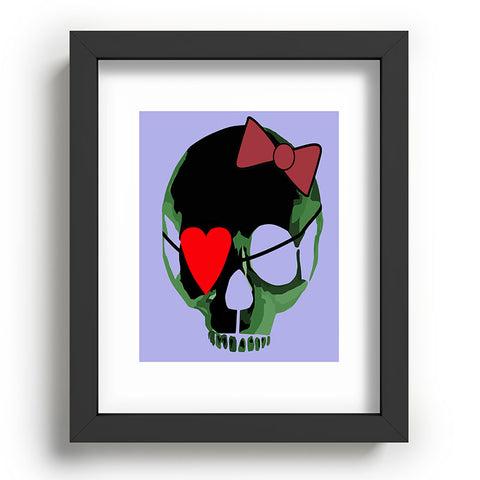 Amy Smith Green Skull with Bow Recessed Framing Rectangle