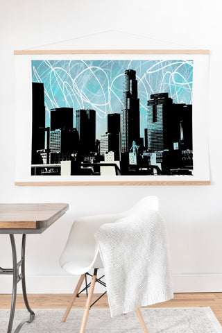 Amy Smith LA skyline blue Art Print And Hanger
