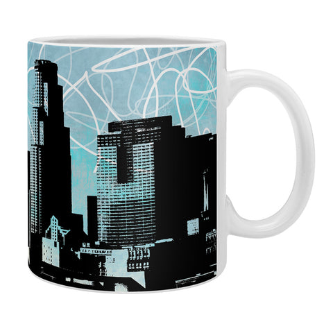 Amy Smith LA skyline blue Coffee Mug