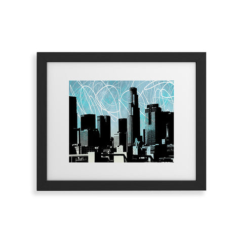 Amy Smith LA skyline blue Framed Art Print