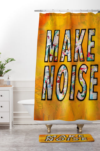 Amy Smith Make Noise Shower Curtain And Mat