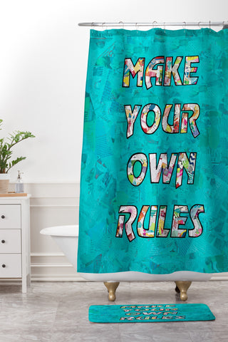 Amy Smith Make your own rules Shower Curtain And Mat