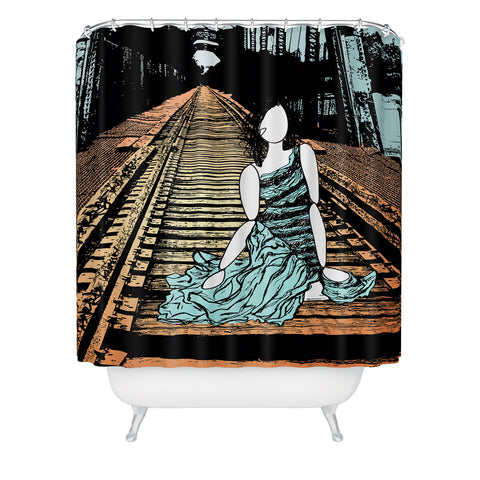 Amy Smith Meet me at the bridge Shower Curtain