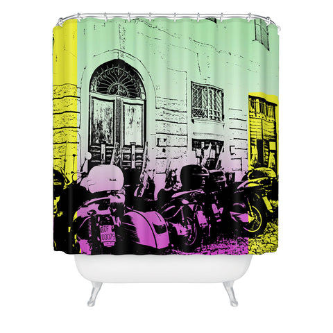 Amy Smith Motor Bikes In Italy Shower Curtain