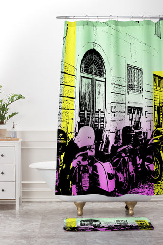 Amy Smith Motor Bikes In Italy Shower Curtain And Mat