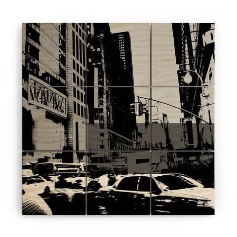 Amy Smith NY Street Grayscale Wood Wall Mural