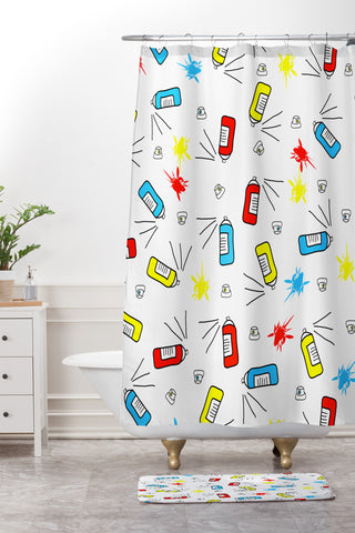 Amy Smith PSST Shower Curtain And Mat
