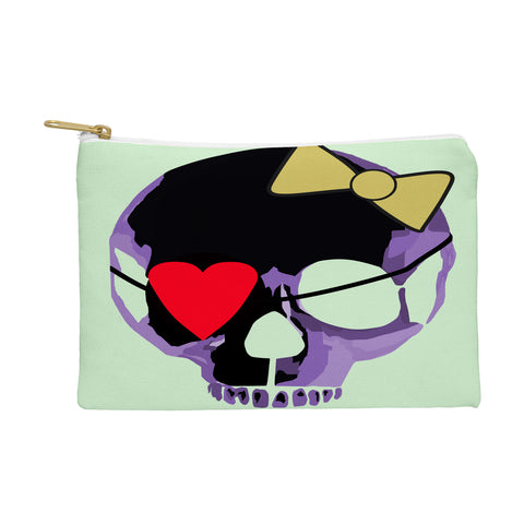 Amy Smith Purple Skull With Bow Pouch