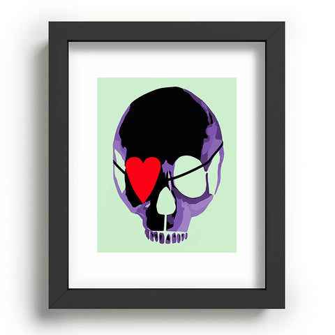 Amy Smith Purple Skull With Heart Eyepatch Recessed Framing Rectangle