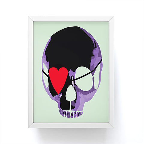 Amy Smith Purple Skull With Heart Eyepatch Framed Mini Art Print
