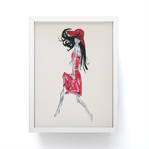Amy Smith Red Dress Framed Mini Art Print