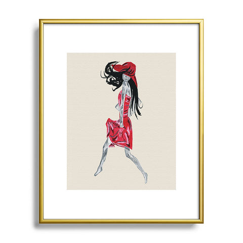 Amy Smith Red Dress Metal Framed Art Print