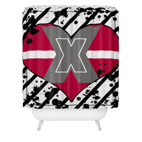 Amy Smith Red Heart Shower Curtain