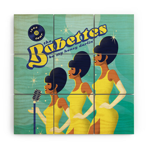 Anderson Design Group 1960s Babettes Wood Wall Mural