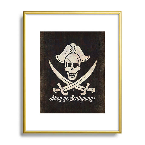 Anderson Design Group Ahoy Ye Scallywag Pirate Flag Metal Framed Art Print