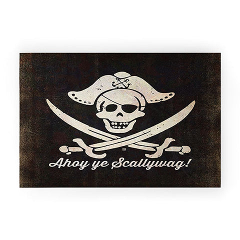 Anderson Design Group Ahoy Ye Scallywag Pirate Flag Welcome Mat