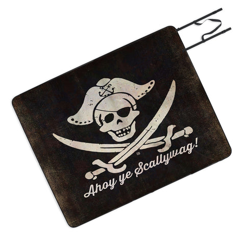 Anderson Design Group Ahoy Ye Scallywag Pirate Flag Picnic Blanket