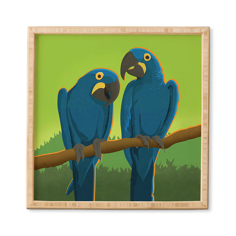 Anderson Design Group Blue Maccaw Parrots Framed Wall Art