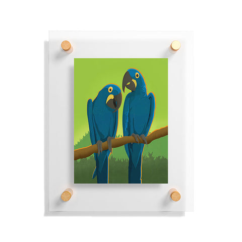 Anderson Design Group Blue Maccaw Parrots Floating Acrylic Print