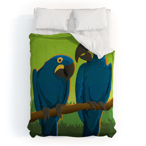 Anderson Design Group Blue Maccaw Parrots Comforter