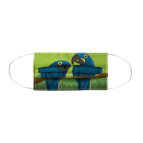 Anderson Design Group Blue Maccaw Parrots Face Mask