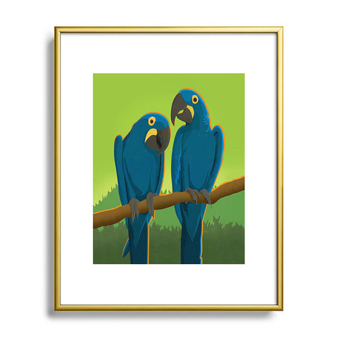 Anderson Design Group Blue Maccaw Parrots Metal Framed Art Print