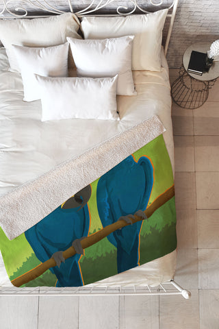 Anderson Design Group Blue Maccaw Parrots Fleece Throw Blanket