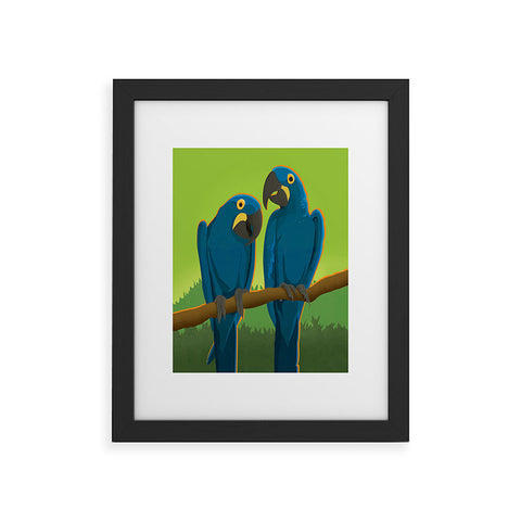Anderson Design Group Blue Maccaw Parrots Framed Art Print