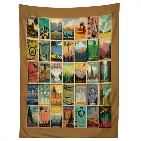 Anderson Design Group City Pattern Border Tapestry