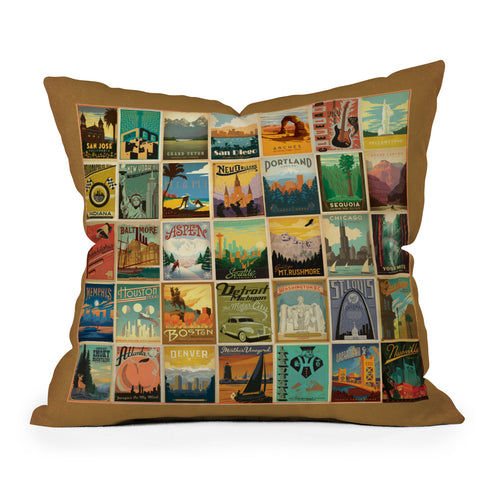 Anderson Design Group City Pattern Border Throw Pillow