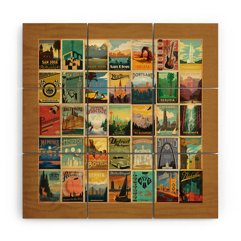 Anderson Design Group City Pattern Border Wood Wall Mural