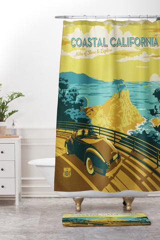 Anderson Design Group Coastal California Shower Curtain And Mat