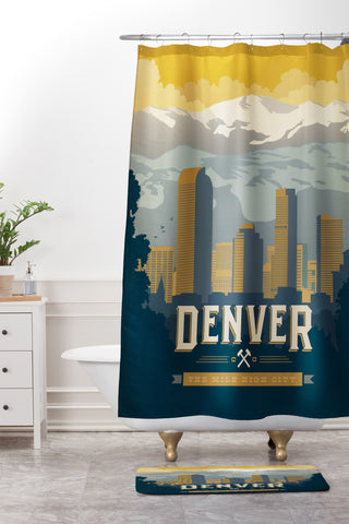 Anderson Design Group Denver 1 Shower Curtain And Mat