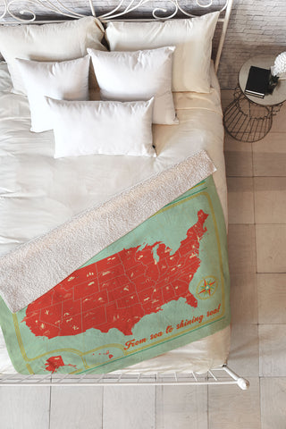 Anderson Design Group Explore America Fleece Throw Blanket
