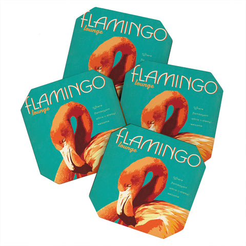 Anderson Design Group Flamingo Lounge Coaster Set