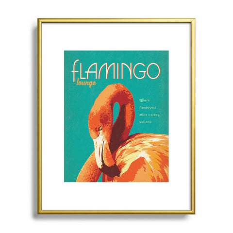 Anderson Design Group Flamingo Lounge Metal Framed Art Print