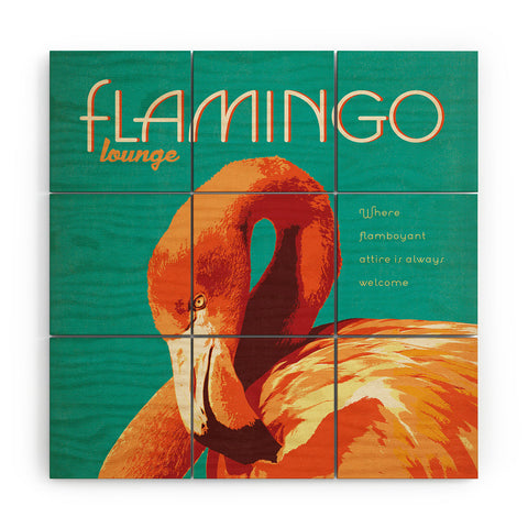 Anderson Design Group Flamingo Lounge Wood Wall Mural